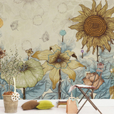 个性定制壁画创意田园花卉壁纸艺术美式客厅电视背景墙纸复古墙布
