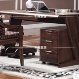 厂家直销可定制 现代中式实木书桌电脑桌 简约胡桃木家具黑胡桃木
