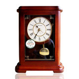 天王星座钟客厅实木中式复古石英台钟卧室静音摆钟简约时钟坐钟表