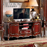乔克斯美式电视柜 欧式实木雕花储物柜卧室高地柜客厅电视机柜