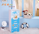 6层40CM窄宽塑料彩色组合抽屉式衣物收纳柜宝宝婴儿童房间整理柜