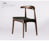佰子兰 北欧创意牛角椅餐厅木椅子 实木餐椅时尚简约书桌椅电脑椅