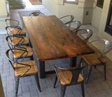 美式复古铁艺实木餐桌原木餐台奶茶店咖啡厅桌椅餐厅餐桌椅 组合
