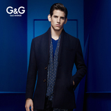 G＆G男装男士冬季毛呢外套中长款英伦羊绒呢子大衣阿玛尼韩版修身