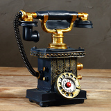 美式树脂摆件创意电话机模型复古相机家居店铺餐厅做旧摆设装饰品