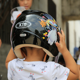 艾狮儿童头盔 摩托车夏季 四季半盔 保暖 秋冬小孩安全帽 电动车