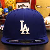 正品代购道奇队LA球员版棒球帽子MLB男女全封字母NY平沿帽嘻哈帽