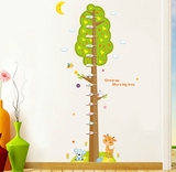 特价包邮卡通儿童房量身高贴纸 卧室客厅墙壁装饰贴画可移除墙贴