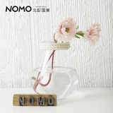 北欧国度 迪埃普瓶口麻绳设计小花瓶 现代简透明玻璃花瓶水培花器
