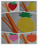 幼儿园手工制作自制区角游戏活动投放材料编织穿线水果自制玩教具