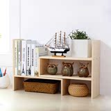 潮土Creatwo创意桌面收纳架原木质桌上置物架伸缩木架小书架层架?