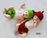 儿童摄影服装/影楼婴儿宝宝满月百天拍照/双胞胎毛线造型/小苹果