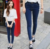 2015新款韩版女装牛仔裤女式小脚裤修身显瘦哈伦裤弹力长裤子潮流