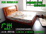 特价广州出租房家具双人床1.2米实木床架1.5米1.8米床弹簧床垫