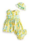 【现货】英国NEXT代购童装女宝柠檬黄印花连衣裙洋装（不含帽子）