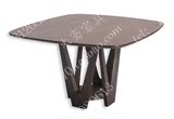 北欧 设计师创意正方形实木餐桌原木办公桌书桌咖啡桌洽谈桌