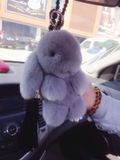 创意可爱礼物汽车钥匙扣獭兔毛小兔子挂件挂饰男士高档女韩国毛绒