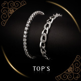 拓斯珠宝首饰品原创设计925银欧美时尚奢华满钻手链手镯女款正品