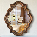 新款现代简约欧式复古金异方形墙壁壁挂浴室镜卫生间卫浴梳妆镜子