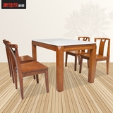 餐桌长方形人造大理石简约现代6人实木餐桌椅组合家用小户型饭桌
