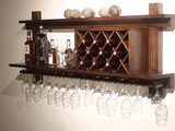 美式复古实木酒柜展示悬挂杯壁挂式红酒架现代墙壁酒架 特价