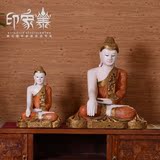 印象泰 泰国手工木雕坐佛桌面佛像摆件 东南亚家居装饰木质工艺品
