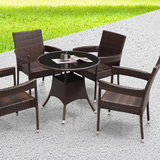 金福家具休闲桌椅阳台庭院公园沙滩可折叠编藤桌椅茶几组合套装