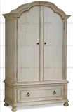 美式乡村实木衣柜 现代中式复古做旧原木色实木2门衣柜 定制