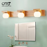镜前灯卫生间 洗手间北欧风格实木镜前灯壁灯LED浴室柜镜前灯中式