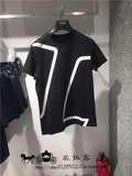 GXG男装16新款秋季短袖圆领纯色修身休闲时尚黑色潮款T恤63244253