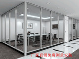 80款高隔断板式屏风隔墙带百叶办公室隔间铝合金框架双层玻璃隔间