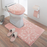 卡通毛绒马桶圈三件套马桶套 日式简约现代浴室吸水防滑地垫 地毯