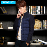 WOOG2005男士冬季外套 韩版修身加厚立领棉服 潮流休闲青年棉衣男