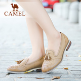 Camel骆驼女鞋英伦学院风 布洛克调花牛津鞋春季休闲女鞋