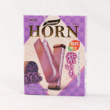 日本进口零食 Meiji明治 HORN紫薯奶油酱夹心巧克力饼干棒53(80g)