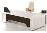 广西白色烤漆大班台,老板桌时尚简约大班桌办公桌经理桌，可定制