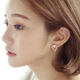 UXUS925银针韩国日韩版耳钉防过敏 几何三角形气质简约耳饰耳环女
