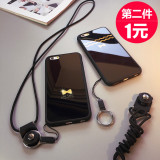 情侣蝴蝶结iphone6s手机壳挂绳硅胶4.7个性苹果6plus保护套5s防摔
