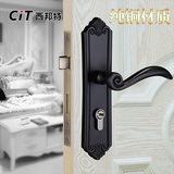 CIT现代简约黑色青古铜欧美式纯全铜门锁家用室内卧室实木房门锁