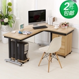 新款钢木转角桌墙角拐角办公桌L型书桌子台式家用简约宜家电脑桌
