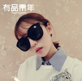 女生经典时尚韩版新款太阳眼镜大框眼镜纯色简约华丽复古街头百搭