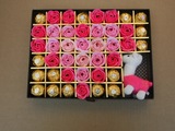 进口费列罗金莎巧克力礼盒T48粒+香皂玫瑰花生日情人节礼品