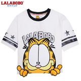 LALABOBO 拉拉波波2016年春夏新款女装LABO加菲猫字母短袖T恤