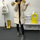 ENC女装韩国代购15冬大毛领中长款羽绒服外套EHJD54V01C JD54V01C