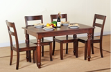 美式实木餐桌椅4人座餐桌现代实木桌长1米4，1米6餐桌组合