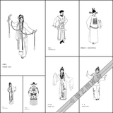 工笔线描底稿白描京剧人物177张打包【 电子版】 作业画临摹范本
