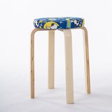2016实木简约餐厅田园风圆凳椅子时尚软包木凳创意木头小凳子餐椅