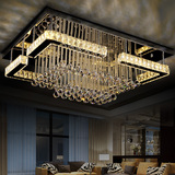 客厅灯长方形大气水晶灯LED卧室吸顶灯现代简约餐厅大灯变色个性