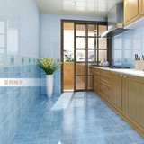 经典蓝色釉面砖瓷砖卫生间厨房墙砖300*450不透水瓷片防滑地板砖