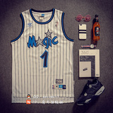 NBA魔术1号 麦迪暗星球衣 Mcgrady 复古刺绣篮球服 球迷版 白